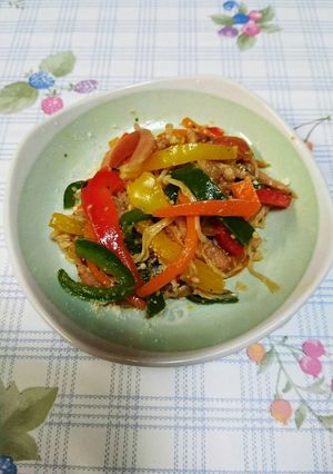 カラフル野菜☆のナポリタン風炒め♪-レシピのメイン写真