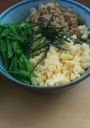 高野豆腐のかさ増し三色丼-レシピのメイン写真