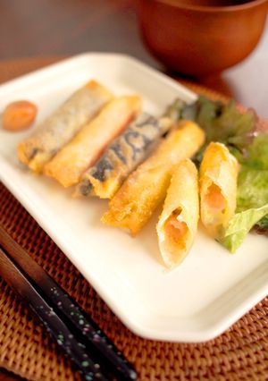 簡単おつまみ★梅とチーズのワンタン揚げ-レシピのメイン写真