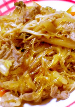 簡単♪春雨入りすき焼き風炒め煮-レシピのメイン写真