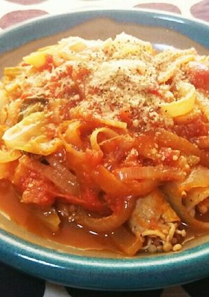 豚肉のえのき巻トマト煮込み-レシピのメイン写真