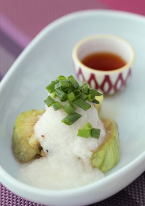 焼き茄子をネバとろろとさっぱりポン酢で-レシピのメイン写真