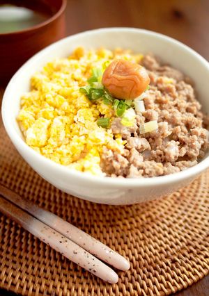 梅玉そぼろの爽やか二色丼-レシピのメイン写真