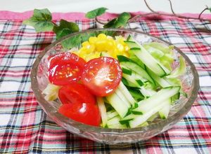 私のこだわり♪　レタスの上に信号サラダ-レシピのメイン写真