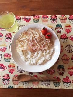 節約!簡単!もやしとハムの中華あんかけ丼-レシピのメイン写真