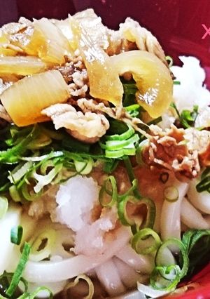 レトルト牛丼でぶっかけおろし肉うどん。-レシピのメイン写真