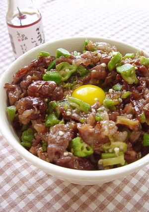 オクラのねばフワ牛丼。-レシピのメイン写真