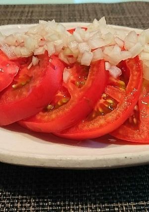 冷やしトマトの玉ねぎ甘酢かけ-レシピのメイン写真