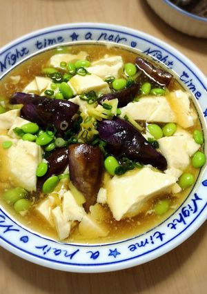簡単！ナスと枝豆の豆腐あんかけ-レシピのメイン写真