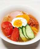 そうめんで冷麺☆こんにゃくinでヘルシー