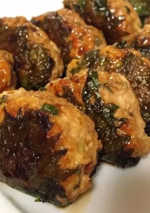 鶏肉と豆腐のふんわりつくね♡大葉巻き-レシピのメイン写真