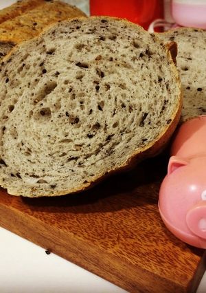 ＨＢで簡単！もちもち♡ごま食パン！-レシピのメイン写真