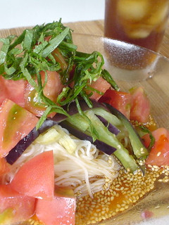 トマトとなすのピリ辛☆冷やしそうめん-レシピのメイン写真