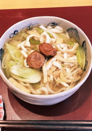 ＊梅干しと油揚げネギのうどん-レシピのメイン写真