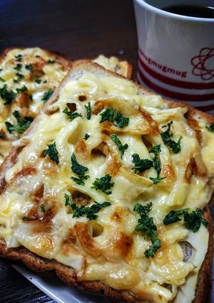 破竹で焼肉のタレ＆マヨピザトースト♪-レシピのメイン写真