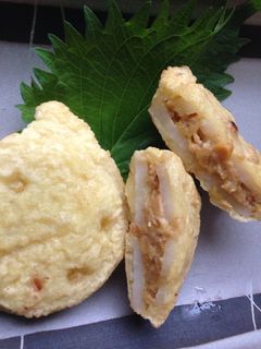 梅納豆のレンコンはさみ揚げ-レシピのメイン写真