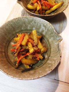 とまらない♪さつま芋と人参のごま味噌和え-レシピのメイン写真