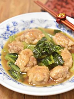 豚こまだんごと小松菜の煮浸し-レシピのメイン写真