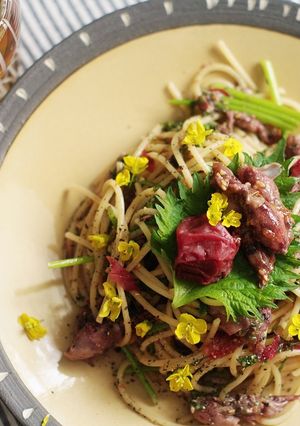 ホタルイカと菜の花の和風梅干しパスタ-レシピのメイン写真