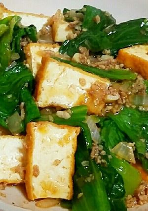 レタスと厚揚げとひき肉のコチュジャン炒め-レシピのメイン写真