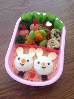 キャラ弁*仲良しうさぎちゃん❤︎-レシピのメイン写真