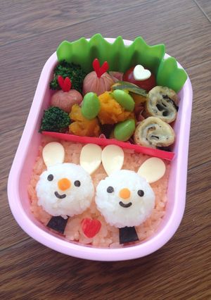 キャラ弁*仲良しうさぎちゃん❤︎-レシピのメイン写真