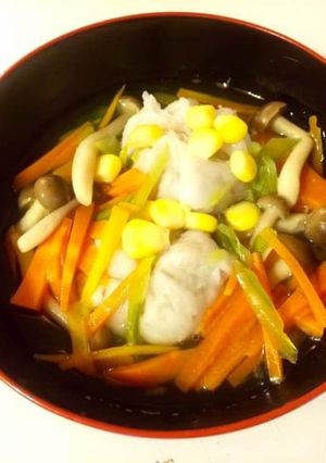 里芋の茶巾蒸し 季節野菜の精進あんかけ-レシピのメイン写真