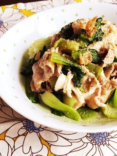 簡単1品☆チンゲン菜と豚肉の中華梅和え-レシピのメイン写真