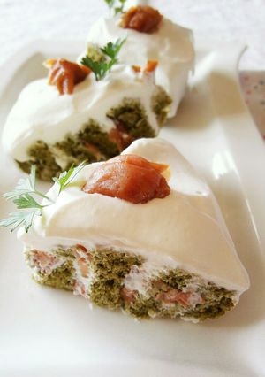 南高梅干しと抹茶のストライプケーキ-レシピのメイン写真