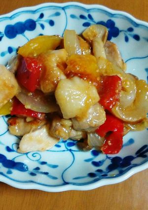 鶏肉とパプリカの甘旨蒸し(減塩レシピ）-レシピのメイン写真