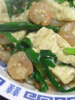 エビ・にら・豆腐のオイスターソース炒め-レシピのメイン写真