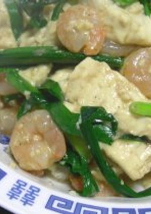 エビ・にら・豆腐のオイスターソース炒め-レシピのメイン写真