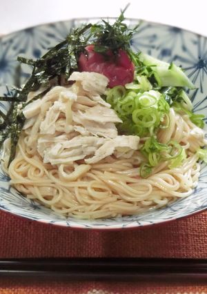南高梅ダレのそうめん〜爽やか油そば風〜-レシピのメイン写真