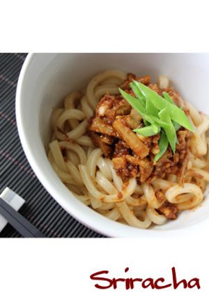 スリラチャ肉味噌牛蒡うどん-レシピのメイン写真