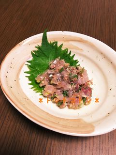 鯵のなめろう >* ))))><-レシピのメイン写真