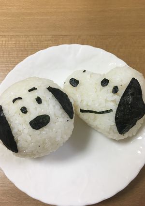 可愛い簡単スヌーピーおにぎり-レシピのメイン写真