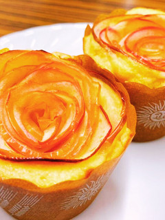 管理栄養士☆りんごで簡単!薔薇のマフィン-レシピのメイン写真