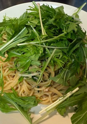 ツナと水菜の和風パスタ-レシピのメイン写真