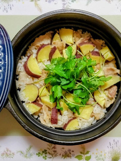さつまいもと豚バラの味噌風味炊き込みご飯-レシピのメイン写真