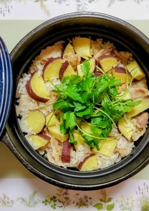 さつまいもと豚バラの味噌風味炊き込みご飯-レシピのメイン写真