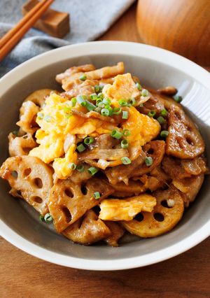 【豚バラれんこんの甘辛味噌炒め】ご飯が進む♪♪-レシピのメイン写真