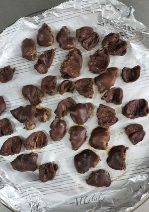 【犬用】鶏ハツ少し柔らかジャーキー-レシピのメイン写真