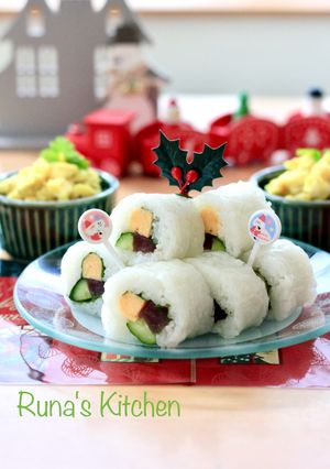 Xmas恵方巻にもライスペーパー巻き寿司-レシピのメイン写真