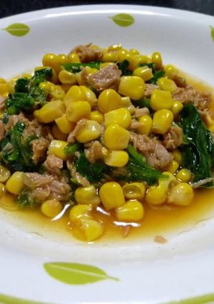 コーン🌽＆ツナ＆ほうれん草3種和えサラダ🥗😃-レシピのメイン写真