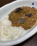 簡単、包丁いらず！ナスとひき肉のカレー♫
