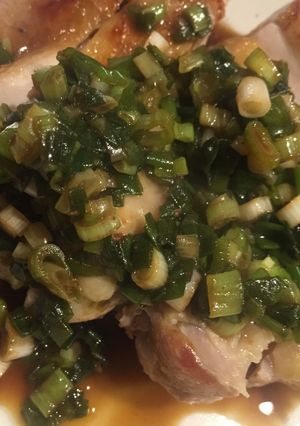 簡単、鶏もも肉のネギポン酢ソースかけ-レシピのメイン写真