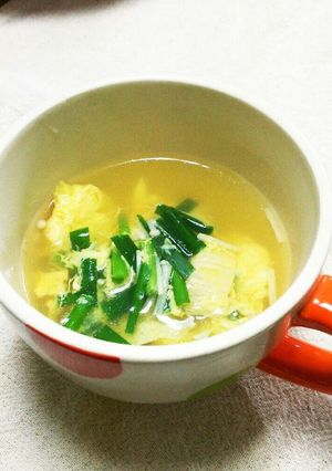 ニラ玉えのきのコンソメスープ♫-レシピのメイン写真