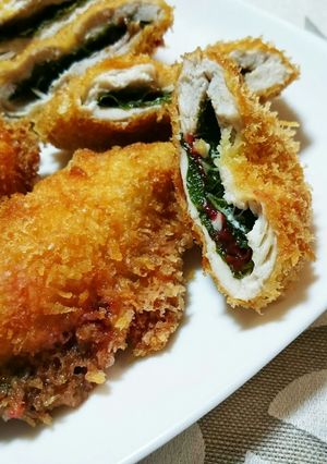 ☆梅肉と青じそサンドのささみカツ☆-レシピのメイン写真