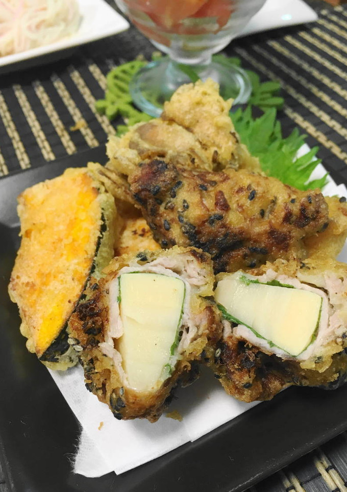 たけのこと豚肉の梅しそ巻き揚げ-レシピのメイン写真