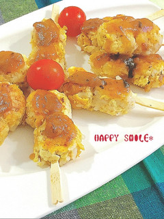 厚揚げと余りご飯の梅入り団子♪-レシピのメイン写真